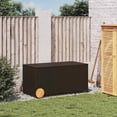Black Poly Rattan Garden Storage Box 74.8 Gal with Waterproof Bag and ...