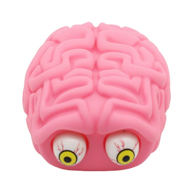 Brain Shape Squeeze Toy Tricky Eyes Popping Decompression Stress Relief Fidget Sensory Novelty Venting Gadget