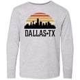 thumbnail image 3 of Inktastic Dallas Texas Skyline Vintage Long Sleeve Youth T-Shirt, 3 of 5