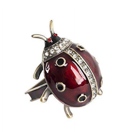 Fennco Styles Nature's Touch Collection Vintage Bejeweled Lady Bug Metal Napkin Rings, Set of 4  Red Napkin Rings for Family Diner, Themed Party and Table Dcor