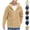 Khaki, variant on Men Sherpa Fleece Hoodie Jacket Casual Loose Fuzzy Long Sleeve Full Zip Hooded Coat Lightweight Winter Warm Outwear With Pocket