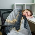 thumbnail image 4 of Flannel Fleece Throw Blanket Grey Marble Gold Foil Lightweight Soft Plush Blankets,Gradient Abstract Art Cozy Warm Throw Blanket for Couch Sofa Bed Car Office All Season Use 40x60in, 4 of 9