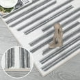 thumbnail image 5 of Hasoo Modern Rug Geometric Lines Area Rug for Living Room Bedroom Kitchen Dining Room Home Office Floor Rug 9' x 12', Beige/Gray, 5 of 6