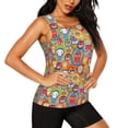 thumbnail image 2 of Fotbe Boho Cute Owls Blusas Sin Mangas para Mujer – Estilo Casual, Corte Suelto, Slim-Fit, Cuello Redondo Deportivo, Tops de Verano para Gimnasio y Yoga-Large, 2 of 7