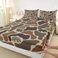thumbnail image 3 of Castle Fairy Animal Bear Queen Sheet Sets,Abstract Geometric Camouflage Bed Set, 3 of 7