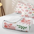 thumbnail image 4 of Erosebridal Cute Pig Bed Spread Queen for Girls, Farm Animal Queen Coverlet Set, 3pcs 1 Quilt and 2 Pillowcases, 4 of 7