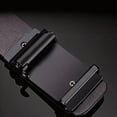 thumbnail image 5 of Click Belts for Men Automatic Buckle Smooth Soft Leather Gold Border Matte Metal Buckle Business Formal Daily Waist Belt Black b X-Large, 5 of 6