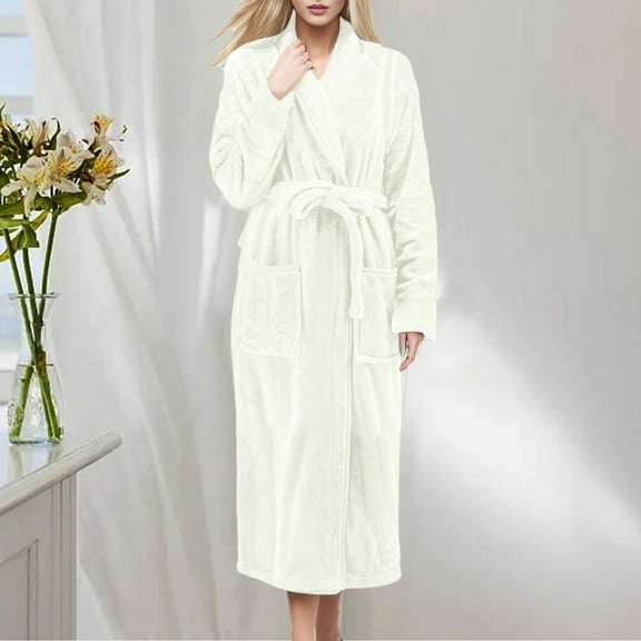 Womens Robes For Women Cotton Robes Women Bathrobe Pink Winter, Cardigan, Solid Color, Coral Fleece Women Robe Bath Robes Female Beige Towel