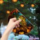 thumbnail image 4 of Etiqueta engomada de cristal de ventana espeluznante de Halloween Suministros decorativos para fiestas navideñas (calabaza), 4 of 5