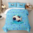 thumbnail image 2 of Castle Fairy Sport Soccer Twin Quilt Set,Blue Ice Cream Drip Twin Coverlet Set, 2 of 7
