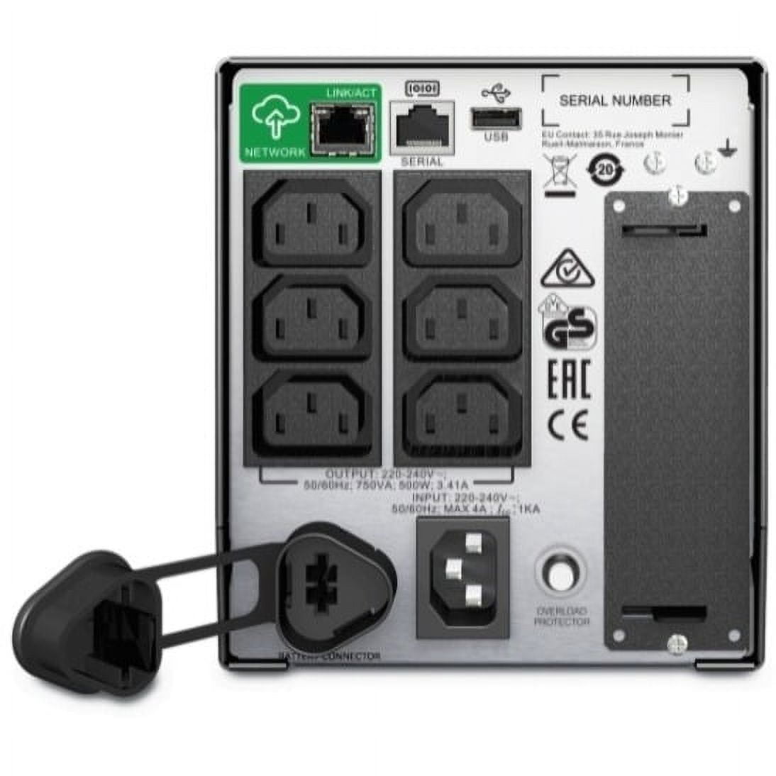 APC by Schneider Electric Smart-UPS 750VA LCD 230V with SmartConnect - Tower - 3 Hour Recharge - 230 V AC Output - Sine Wave - 6 x IEC 60320 C13, 2 x IEC Jumper Receptacle(s) - 8 x Battery/Surge Ou...