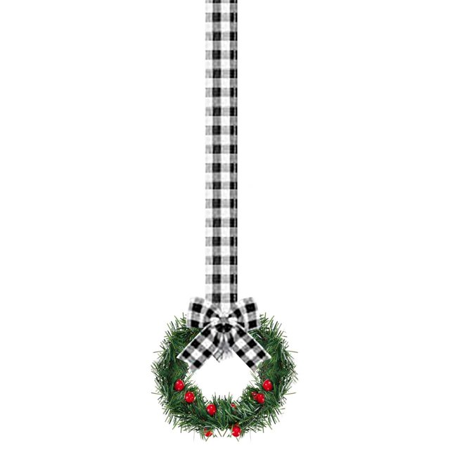 Decoración de la Puerta Delantera Corona de la Puerta Del Gabinete de la Cocina de Navidad con Cinta Mini Corona de Navidad de 3,94 Pulgadas para Cocina Pequeña Decoración de Navidad de la Puerta de L