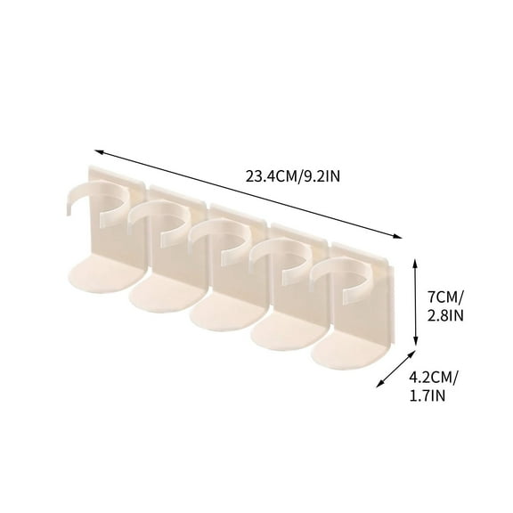 Rkxzt Shelves Wall Mounted Adhesive Spice Rack Organizer with 5 Hooks for Kitchen Cabinet Door Storage 9.21 x 1.65 Inches Kitchen Supplies|Plastic,While