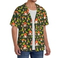 thumbnail image 2 of Gukieu Mushroom Leaf Print Men's Short-sleeved Shirts, Button-down Pocket Shirts, T-shirts, Beach Vacation Travel Summer Clothing-3X-Large, 2 of 5