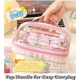 thumbnail image 4 of Bunny Pencil Pouch w/Handle Rabbit Kitten Bear Puppy Pen Case Cosmetic Bag Clear Case Transparent Waterproof (Kitten-Blue), 4 of 8