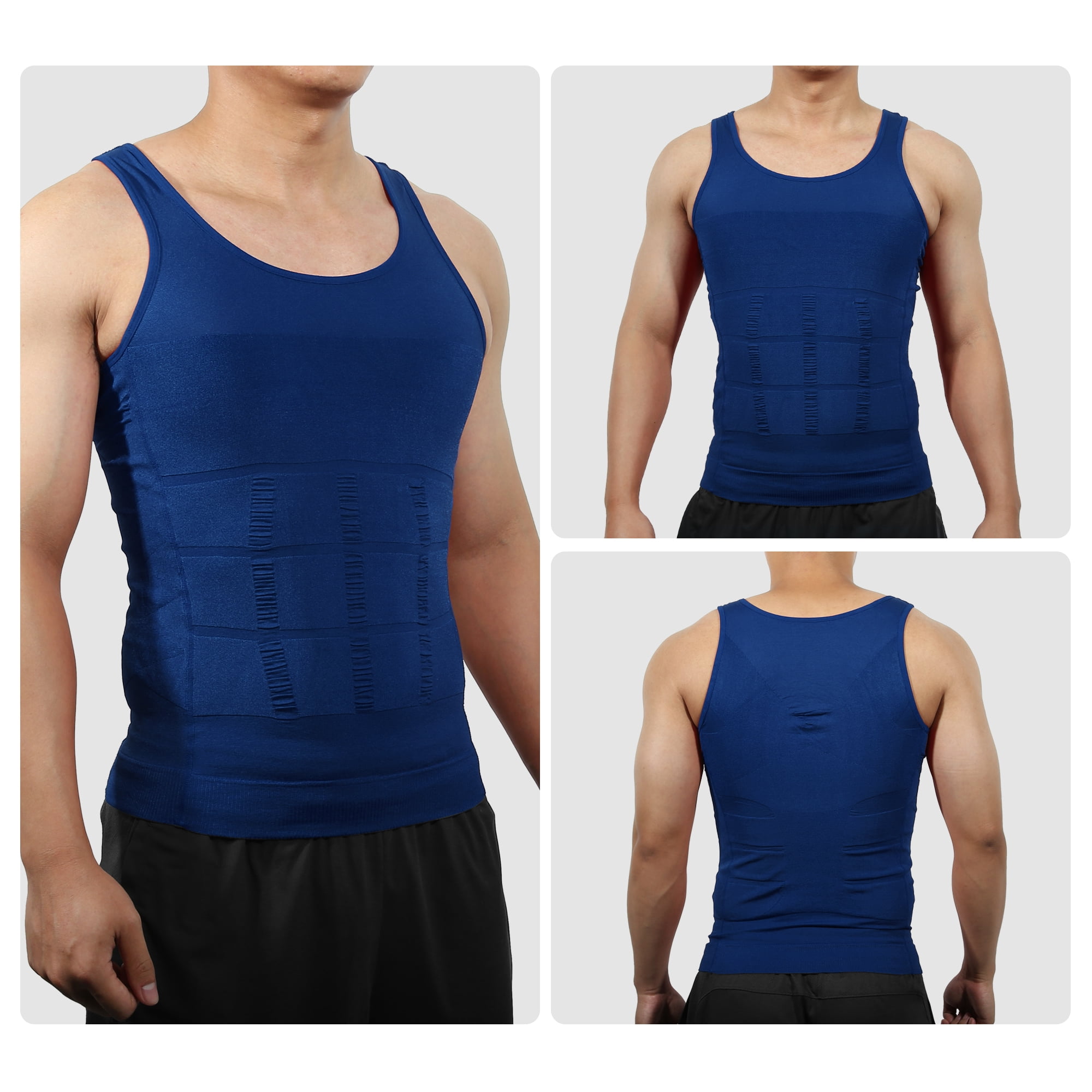 Unique Bargains Men Body Slimming Tummy Shaper Shapewear Waist Girdle XL Dark Blue