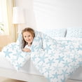 thumbnail image 3 of Manfei Watercolor Blue Starfish Twin Comforter Sets for Kids Boys and Girls, Cartoon Sealife Bedding Set, Reversible 2-Piece, 1 Comforter and 1 Pillowcase, 3 of 6