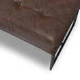 thumbnail image 3 of Simpli Home Penelope 56" WD Modern Rectangle Leather Ottoman Bench in Brown Genuine Leather, 3 of 8