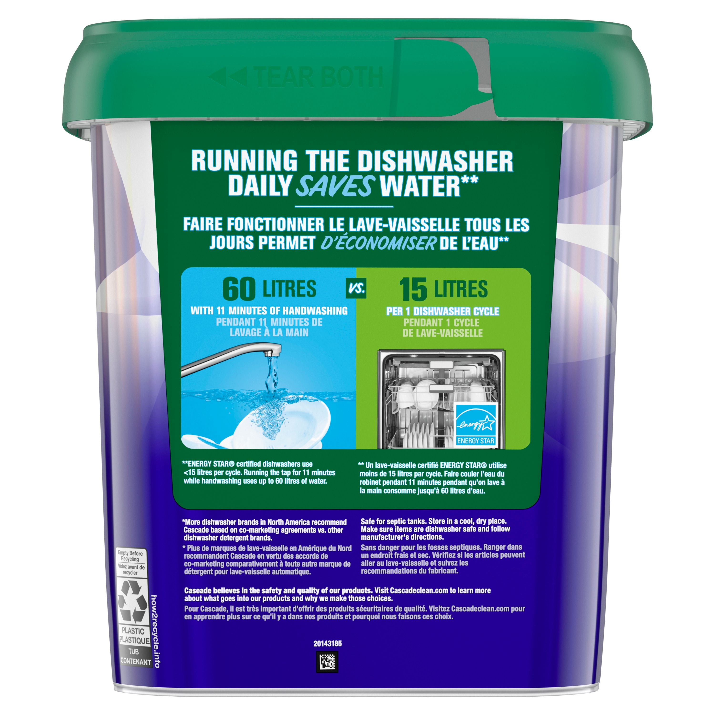 Sachets pour lave-vaisselle Cascade Platinum Plus, détergent pour lave-vaisselle, savon pour lave-vaisselle, pastilles pour lave-vaisselle, détergent pour vaisselle, parfum Frais, ActionPacs 51CT