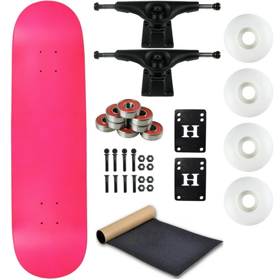 Moose Complete Skateboard Neon Pink 7.5" With Black Trucks and White Wheels