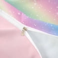 thumbnail image 3 of Homewish Ombre Blings Print Twin Duvet Cover for Girls, Cute Rainbow Twin Bedding, Pink Reversible, 2pcs 1 Duvet Cover and 1 Pillowcase, 3 of 5