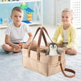 thumbnail image 4 of SATRINO Diaper Caddy - Nursery Storage Bin and Car Organizer for Diapers and Baby Wipes - Beige, Regular, 4 of 8
