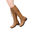 Yellow, variant on Women's Casual Lace Up Knee High Boots, Round Toe Double Belt Buckle Design with Breathable Lining, Trendy Boots for Daily Leisure Gift