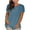 ZF-Dark Blue, variant on Jsaierl Women's V Neck T Shirts Casual Rolled Short Sleeve Side Split Summer Tops Blouse Loose Fit Gradient Tops for Women