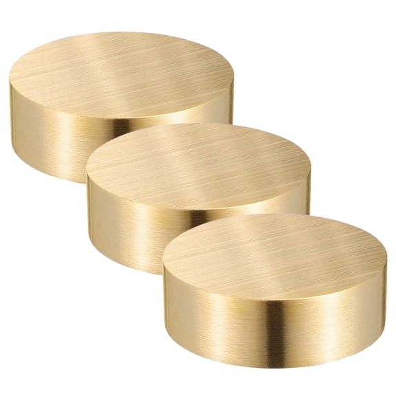 PTOOTP Set of 3 Round Brass Paperweights, Elegant Golden Desk Decor Accessories for Office and Home Use