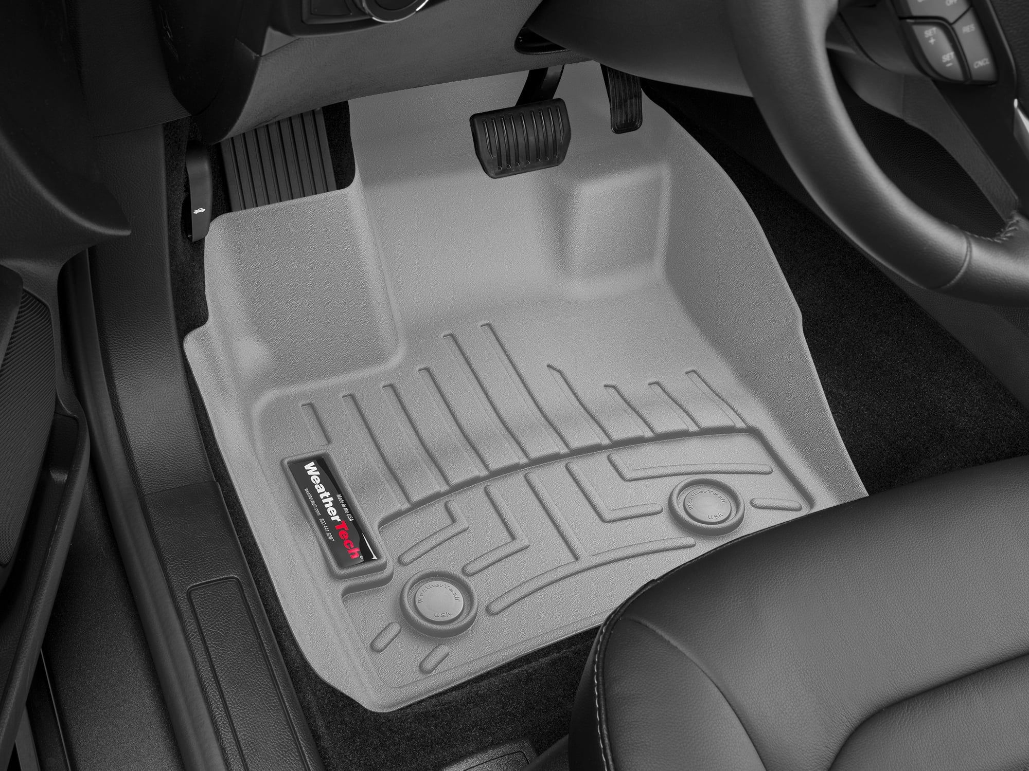 WeatherTech Custom Fit FloorLiners compatible with Chevrolet Corvette E-Ray, Corvette, corvettezr1, corvettezr1zr1x - 1st Row (Driver & Passenger), Black