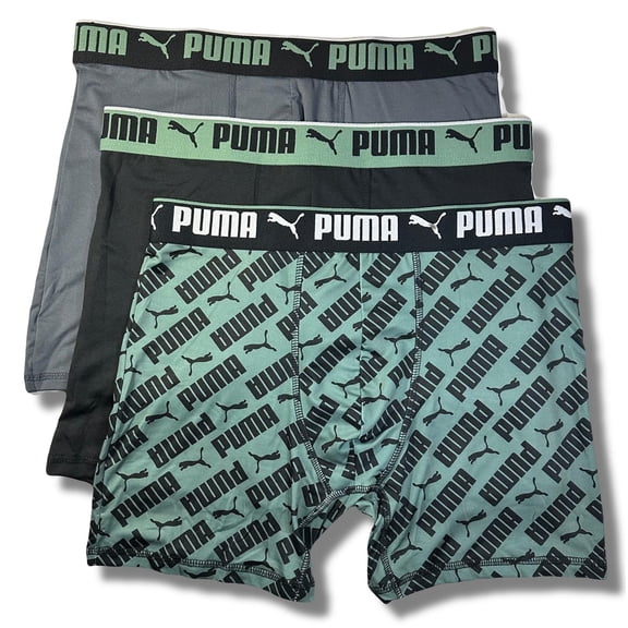 PUMA MEN'S 3 PACK - PHG 243 842 GREEN - LARGE - UNDERWEAR X3 BOXER BRIEF