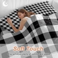 thumbnail image 5 of Black and White Checkered Duvet Cover Set, Farmhouse Buffalo Plaid Soft Duvet Cover Twin Size Bedding Set 4 Pieces, 1 Quiltcover and 2 Pillowcases with Zipper, 1 Bed Sheet for All Seasons, 5 of 9