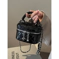 thumbnail image 3 of Wynndora Mini Box Crossbody Bag, Black Quilted Metallic Purse with Chain Strap, Top Handle & Heart Charm, Women's Evening Clutch, 3 of 9