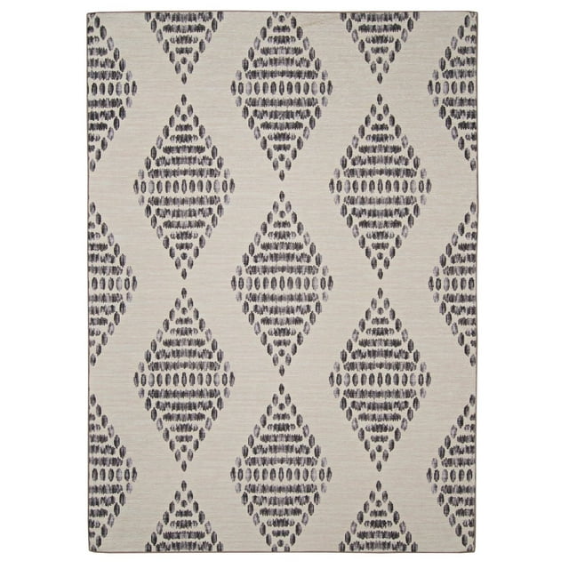 Tapis d'extérieur lavable Navarre ivoire & marron 5 pi x7 pi