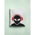 thumbnail image 3 of Alien With Red Headphones Design Sweatshirt Men -Image by Shutterstock, Male 3X-Large, 3 of 4