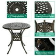 thumbnail image 2 of VIVIJASON 3-Piece Patio Furniture Dining Set, Outdoor All-Weather Cast Aluminum Bistro Set, Include 2 Swivel Chairs and 31" Round Table w/Umbrella Hole for Balcony, Lawn, Garden, Antique Bronze, 2 of 7
