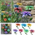 thumbnail image 3 of Decorative Metal Iron Flowers for Outside Garden Stakes Lawn Ornaments, 7Pcs Colorful Metal Daylily Flower Garden Stakes, Floral Garden Stake Decor, 3 of 9