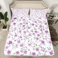 thumbnail image 2 of Manfei Chic Flowers 4pcs Bed Sheets for Teens Boys Girls,Grey Purple King Sheets,Spring Graden Super Cozy Sheet Set,Luxury Bedroom Decor, 2 of 7