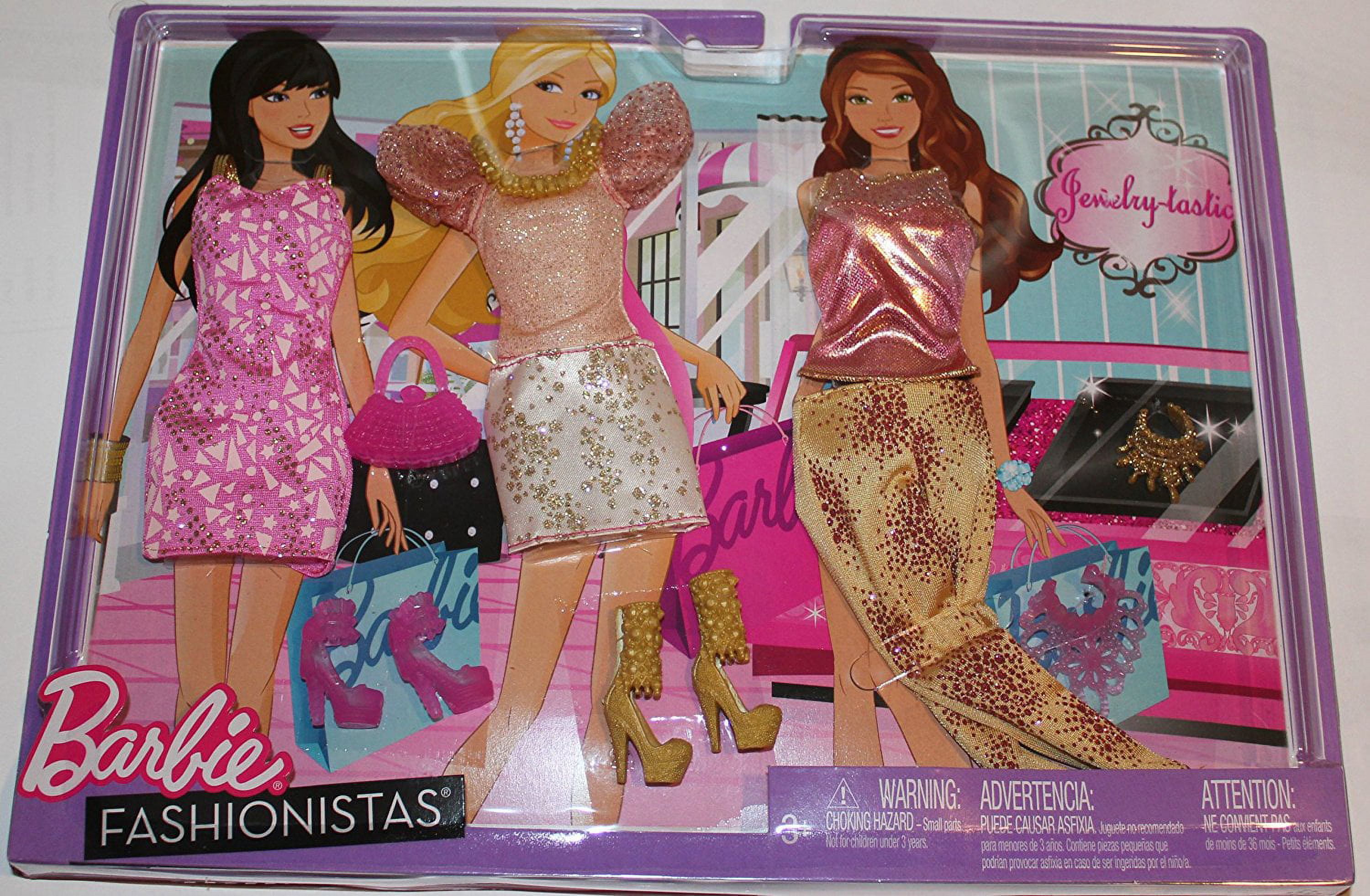 Barbie Fashionistas Day Looks Doll Clothes - Glitter & Jewels Outfits