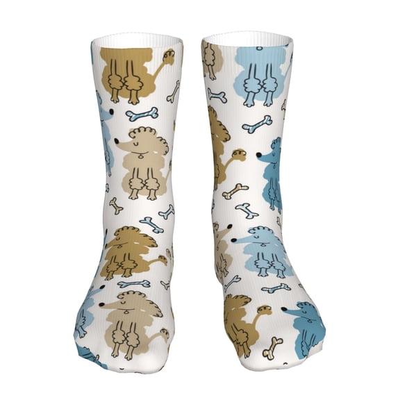 Easygdp Cartoon Poodle Dog Ankle Socks for Women Stocking Mid Calf Socks Ultra Stretchy for Boots Sneakers Loafer