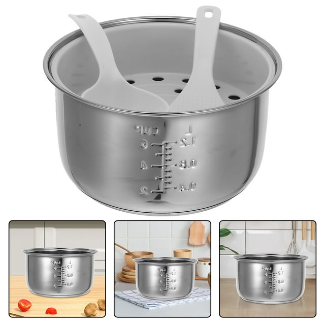 3l Rice Cooker Pot Replacement With Steamer Stainless Steel Rice Cooker Inner Pot Bowl Rice Cooker Parts Accessories