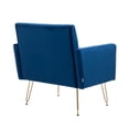 thumbnail image 4 of Accent Chair, Modern Velvet Barrel Chair, Leisure Armchair Single Sofa for Living Room, Navy, 4 of 8