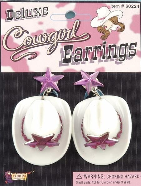 Deluxe Cowgirl Hat Costume Earrings