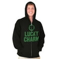 thumbnail image 5 of Saint Patricks Lucky Charm Shamrock Zip Up Hoodie Men's Women's Brisco Brands S, 5 of 6