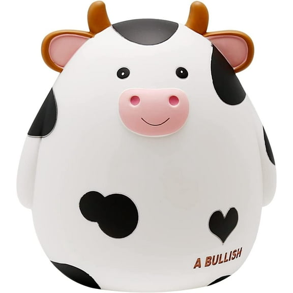 Cow piggy bank, Size M, children's unbreakable coin box