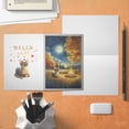 thumbnail image 4 of Hello Fall Devon Rex Enjoys Warm Campfire Autumn Night Bright Moon 5x7in Folded Greeting Card Cat Lover Kitten Owner Gifts Single Note Card with Envelope - 01008, 4 of 5