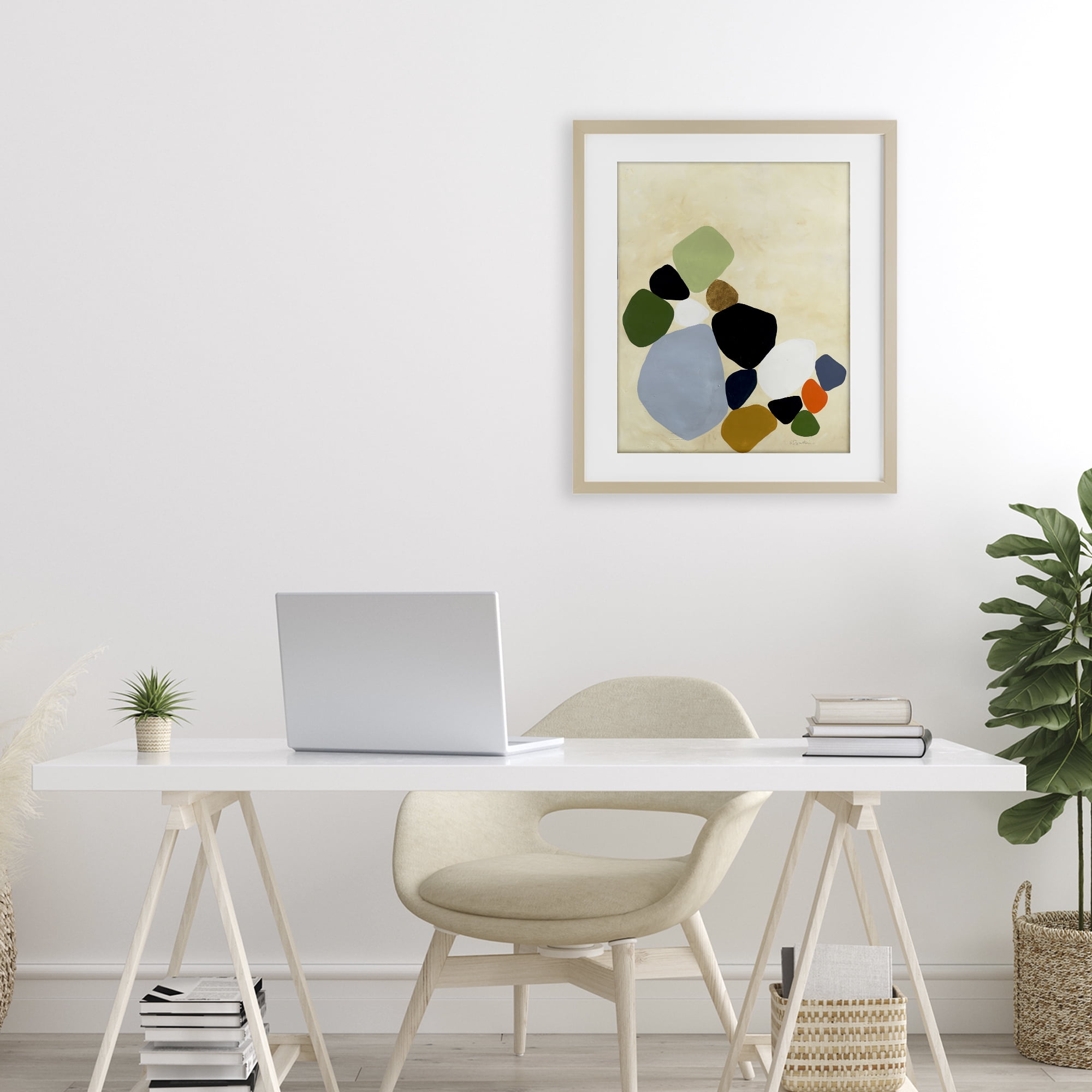 Stupell Industries Balanced Shapes Cluster Birch Framed Print Under Glass, design by Ruth Fromstein
