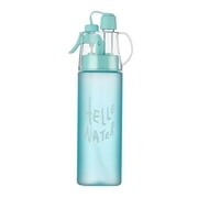 Frosted Sports Spray Water Bottle Cup Student Summer Outdoor Hiking Travelling Hydration Portable with Spray Mist Cup Leak Proof