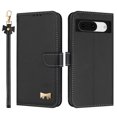 thumbnail image 2 of Wallet Case For Google Pixel 8A Crossbody Strap & Short Hand Strap with RFID Blocking Credit Card Slots, Cute Bow Design Flip PU Leather Stand Magnetic Closure Phone Cover,Black, 2 of 12