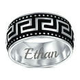thumbnail image 5 of Bling Jewelry Mens Mens Silver Ring with  Greek Key Design Black & Silver Two-Tone Band, 5 of 5